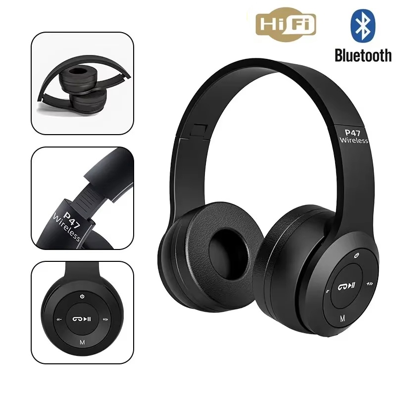 Gaming Accessories Iphone - HIFI Stereo Earphone Bluetooth Headset Folding