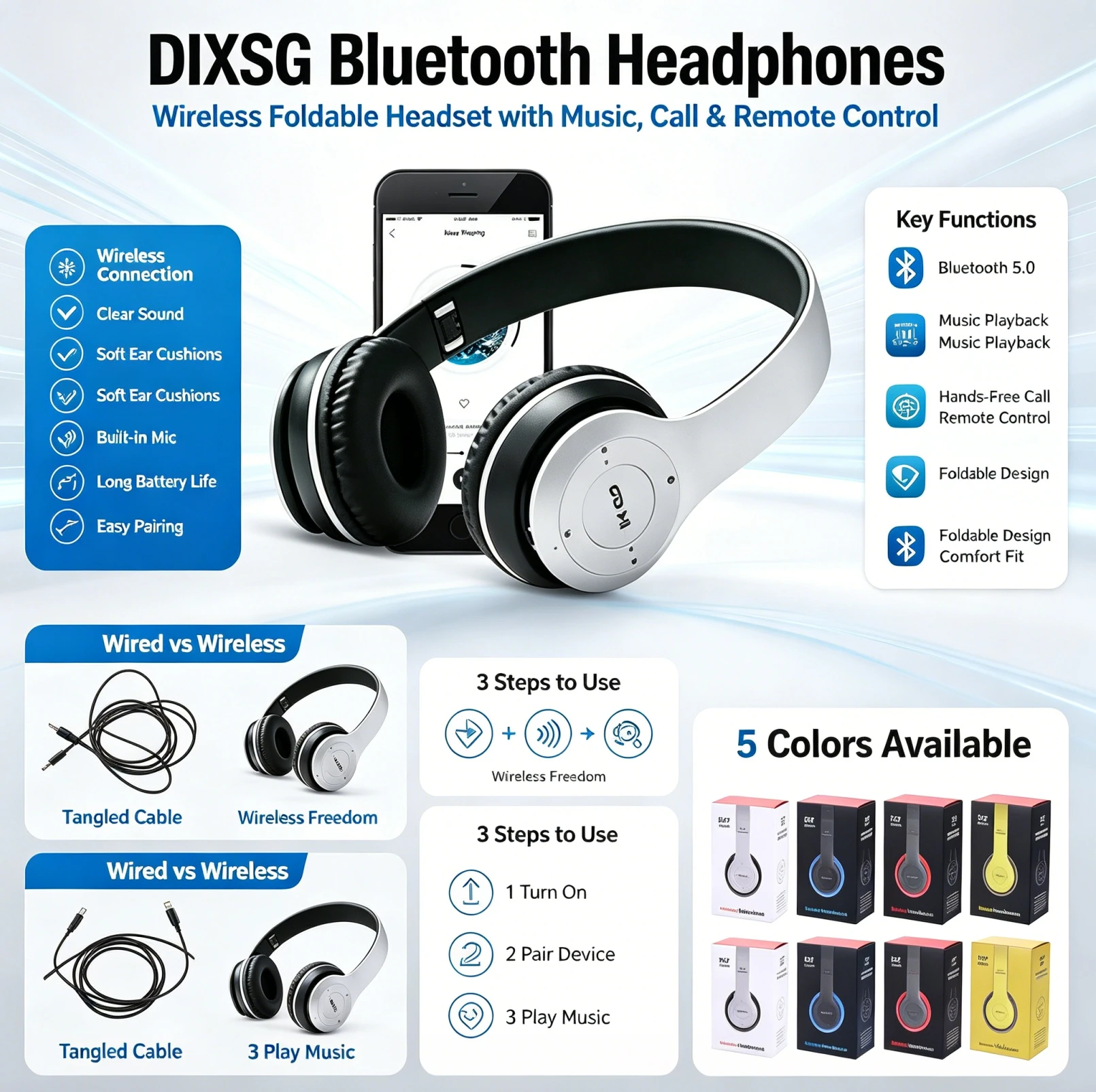 Stereo P47 Headset 5.0 Bluetoo - огляд і ціна Gaming Accessories Iphone