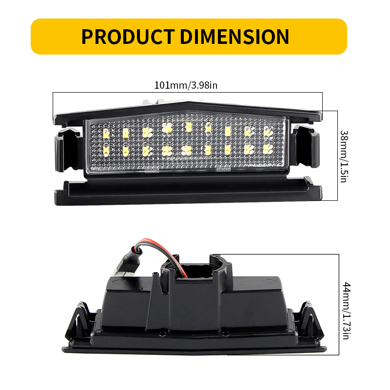 2PCS White LED License Plate L - огляд і ціна Gaming Accessories Storage