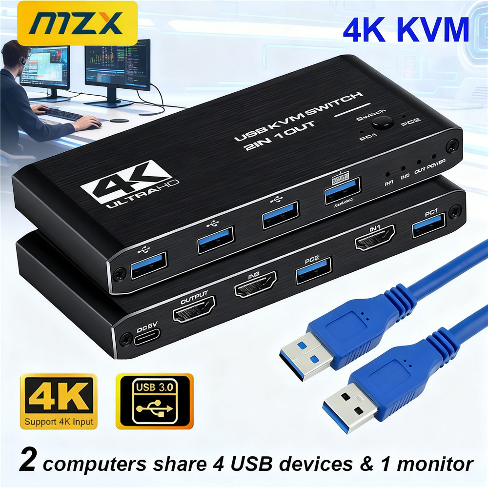 KVM Switch 4K 60Hz Switcher US - огляд і ціна Gaming Accessories Storage