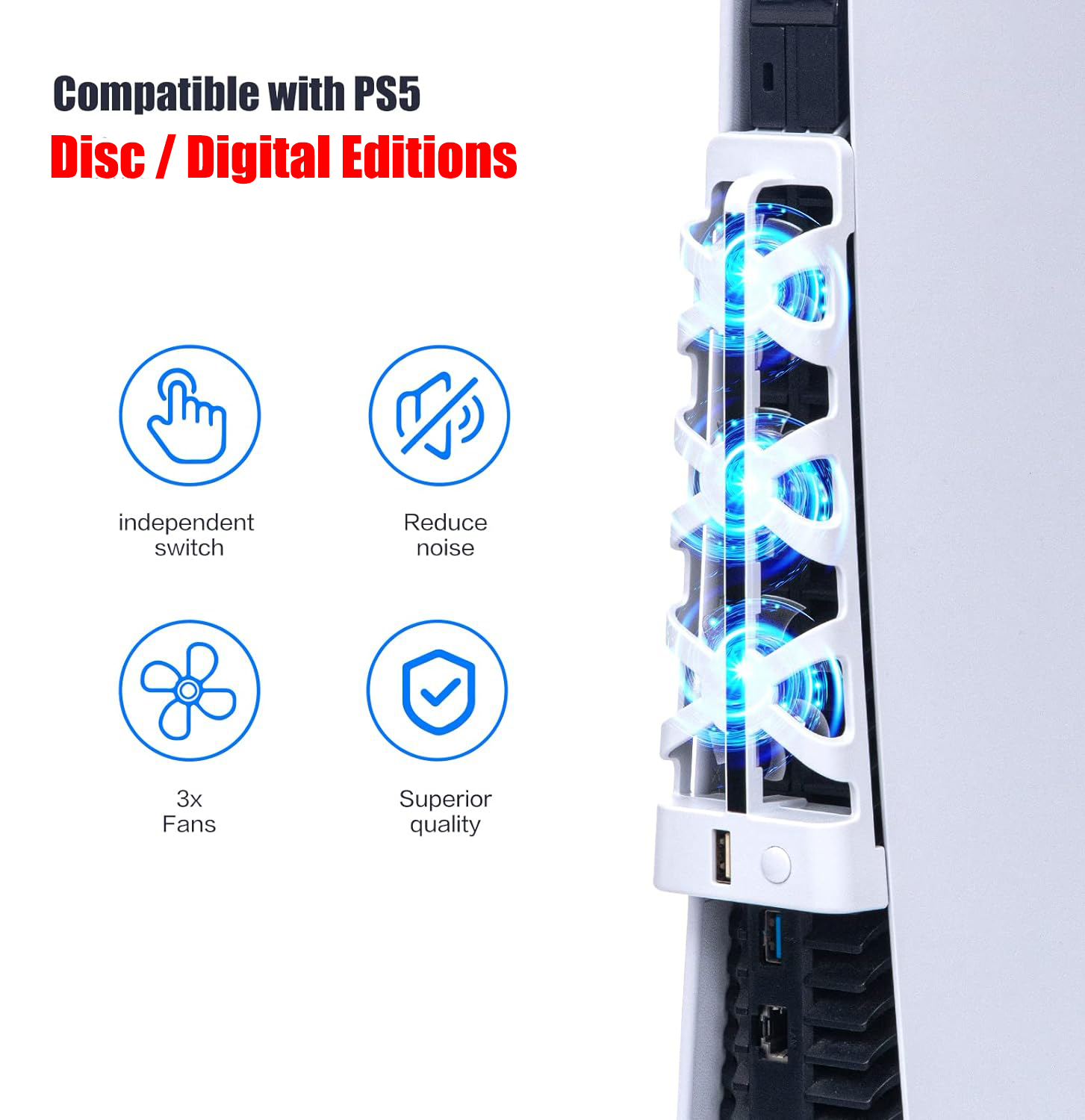 For PS5 Slient Cooling Fan wit - огляд і ціна Gaming Zone Accessories